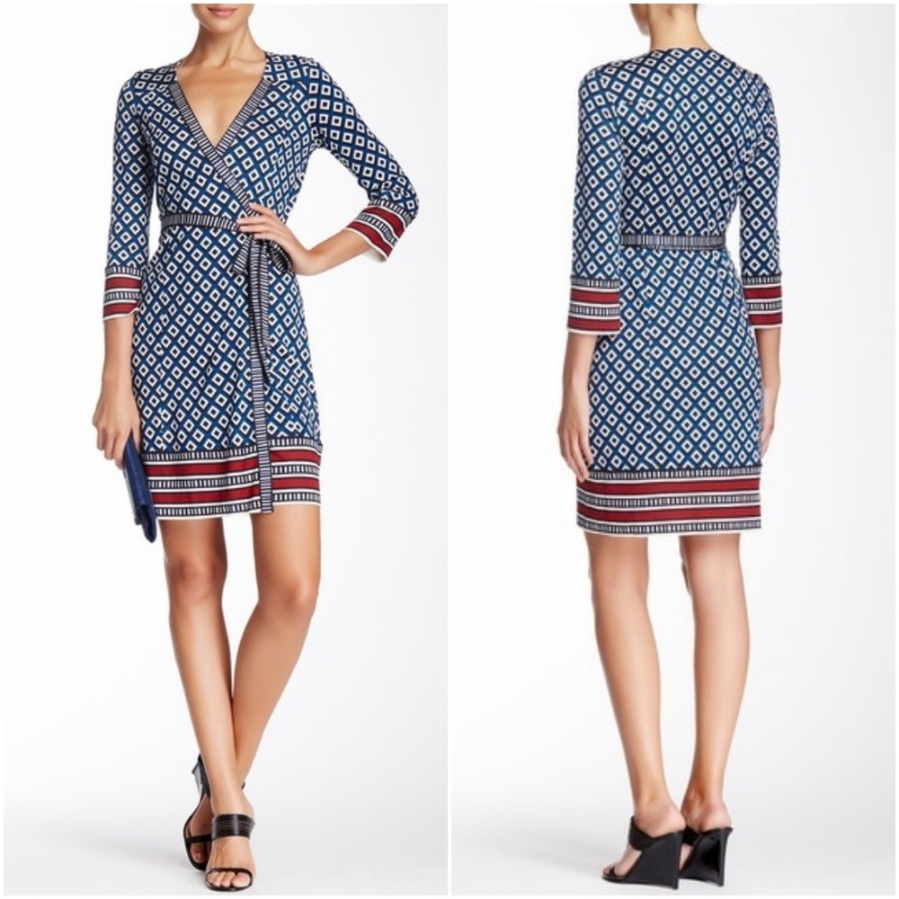 NWOT, DVF Tallulah Print Silk Wrap Dress